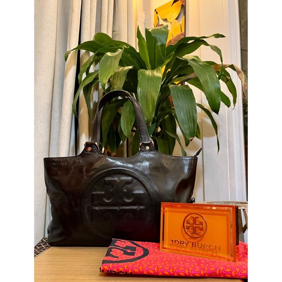 ♦️AUTHENTIC TORY BURCH BLACK BOMBE SATCHEL/SHOULDER BAG - Picture 2 of 16